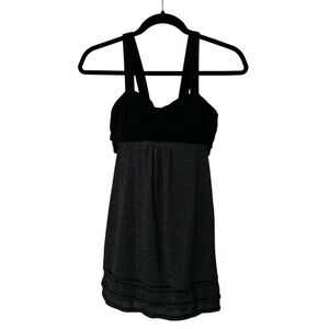 Lululemon Black & Charcoal Built-In Bra Tank Top Sz‎ 6 | Y2K Vibes